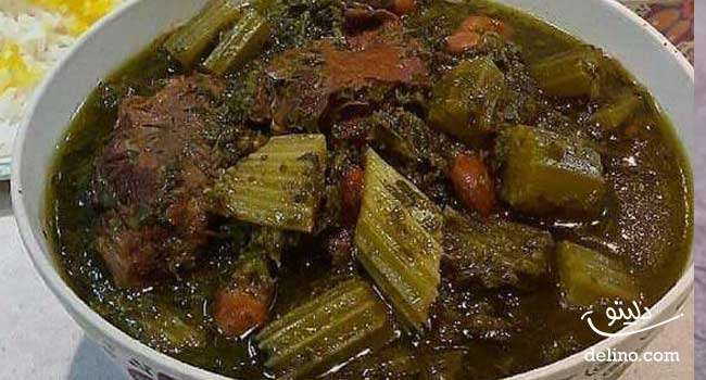 خورش کرفس با لوبیا